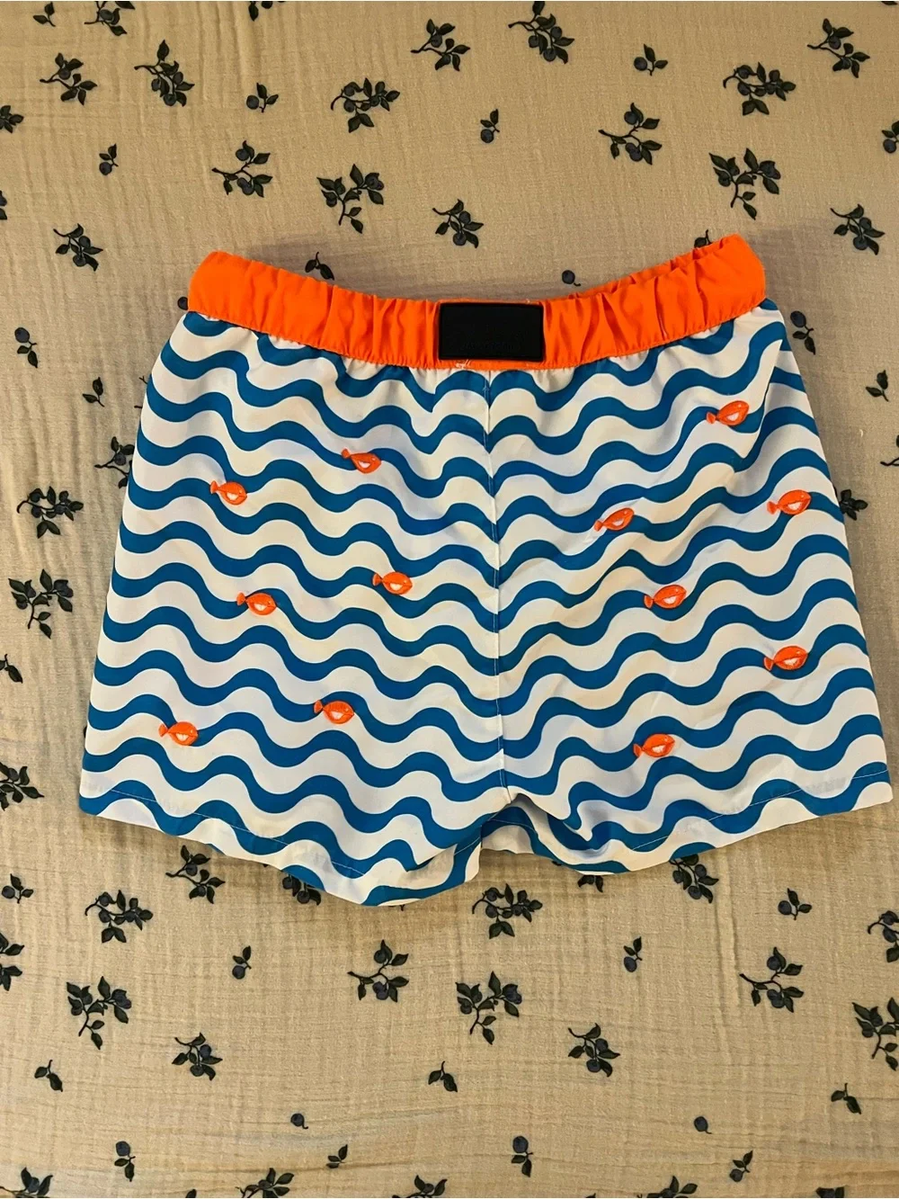 Jacadi Orange & Blue Wave Swim Shorts - BOYS 4/5Y